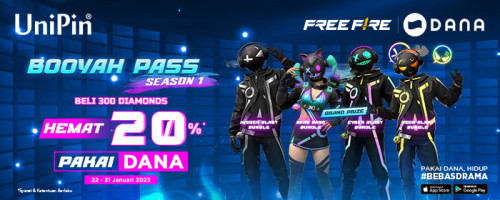 Promo Januari – Mainkan Booyah Pass Season 1! Hemat 20% Pakai DANA!